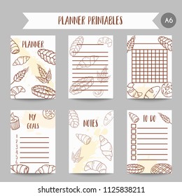 Vintage notes with sketch bakery, pastries, sweets, desserts, cake, muffin and bun. Hand drawn printables design for menu, banner, card, bakery shop Vector