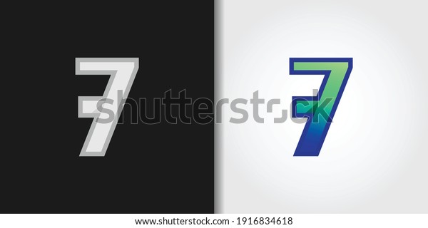 Vintage Number 7 Logo Set Idea Stock Vector (Royalty Free) 1916834618 ...
