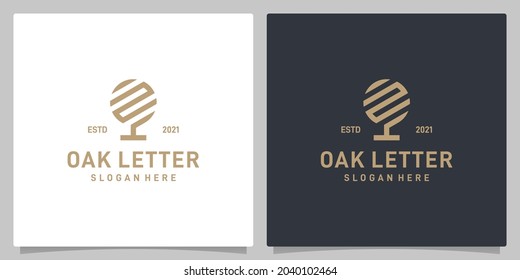 Vintage oak tree abstract design logo vector with letter N logo inspiration. Premium vector
