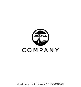 Vintage Oak Tree logo design