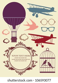 vintage objects collection. vector illustration