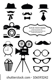 vintage objects collection. vector illustration