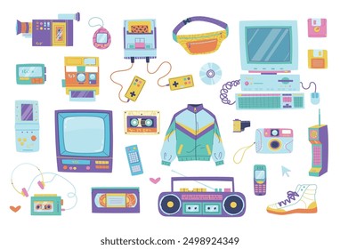 Vintage objects and devices from 1990's