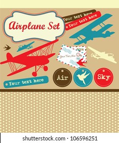 vintage objects scrapbook collection. vector illustration