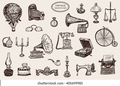 Vintage Objects Vector Graphic Set