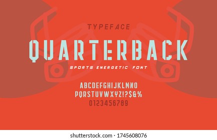 Vintage Octagonal Alphabet. Retro Basketball Typeface And Sport Logotype. Sport Jersey Font. Vector Illustration.