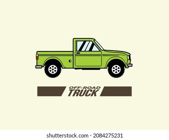 Vintage off road Truck logo icon sign cartoon vector illustration