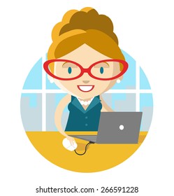 a vintage office woman