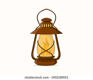 Fire kerosene lamp game pixel art Royalty Free Vector Image
