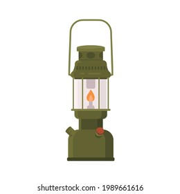 Vintage oil lanterns vector illustration, isolated on white background, flat style