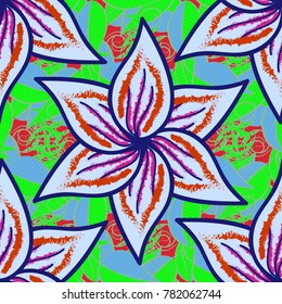 Vintage old background. Pattern, seamless, floral border. Beautiful bright rough cloth, canvas. Golden curls, shiny tracery weave. Garland of flowers. Vector illustration.