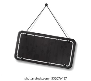 Vintage old black sign with text space Vector Illustration