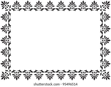 Vintage old border on white