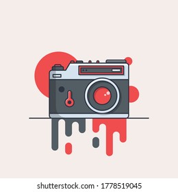 ilustración vectorial de cámara antigua vintage