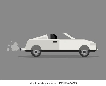 vintage old car white vector set