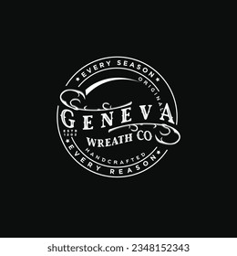 Viejo diseño de logotipo basado en tipo circular para estilo de vida, peluquería y negocios de bodas.