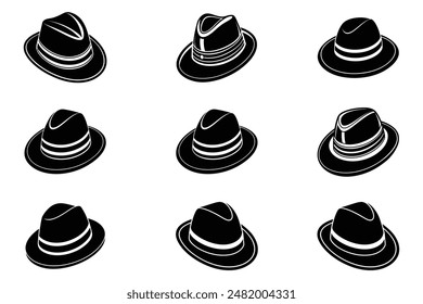 Vintage old cow hat Male head cap Old fashion clothes Elegent hat Vector illustration.