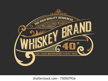 Vintage old design. Whiskey label style