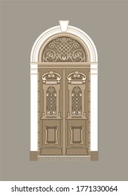 Vintage And Old Door Vector Illustration