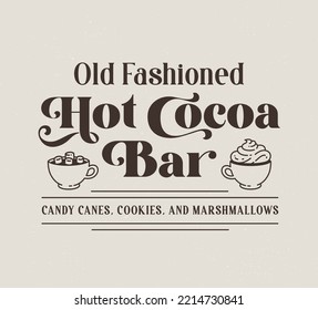 Vintage Old Fashioned Hot Cocoa Bar Logo