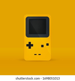 Vintage old game portable console. Design in vector