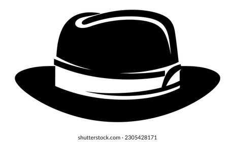 Vintage old hat. Male head cap. Old fashion clothes. Elegent hat. Vector illustration on white background.