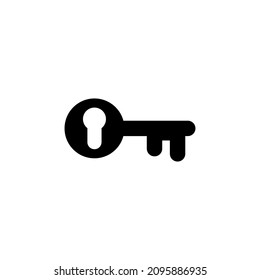 Vintage old key with keyhole. Vector illustration.