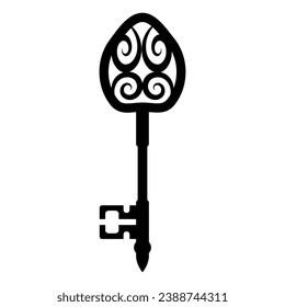 Vintage old key, ilustración vectorial