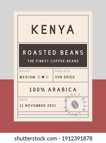Vintage old label template. Coffee vintage packaging design. label, tag, sticker design for packaging. Roasted beans label. Vector illustration