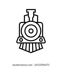 Vintage Old Locomotive Engine icon or logo Design Vector