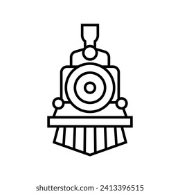 Vintage Old Locomotive Engine icon or logo Design Vector