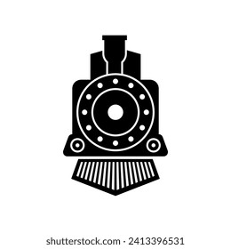 Vintage Old Locomotive Engine icon or logo Design Vector