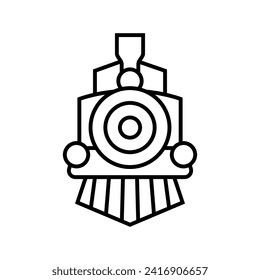 Vintage Old Locomotive Engine icon or logo Design Vector