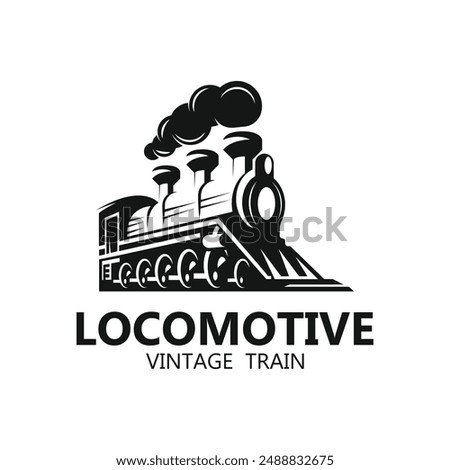 Vintage Old Locomotive Train Machine Logo Design Vector, this logo for historical museum, collector, historical club, travel, journal, tourism and brand company