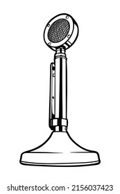 Vintage old mic - vector illustration