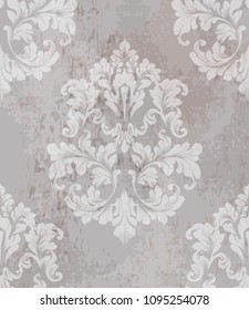 Vintage old paper texture Vector. Luxury baroque pattern wallpaper ornament decor. Textile, fabric, tiles. Nude colors