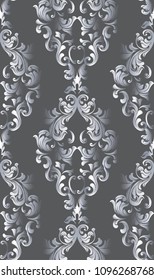 Vintage old paper texture Vector. Luxury baroque pattern wallpaper ornament decor. Textile, fabric, tiles. Black colors