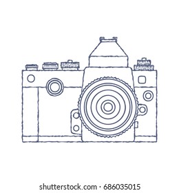 Vintage Old Photo Camera vector logo design template. Vector illustration