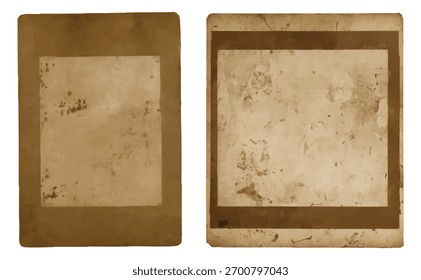 Colección de marcos de fotos antiguos de Antiguas, conjunto de papel de fotografía retro envejecido, fondo de textura grunge