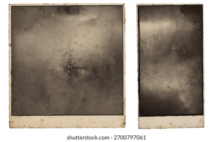 Colección de marcos de fotos antiguos de Antiguas, conjunto de papel de fotografía retro envejecido, fondo de textura grunge