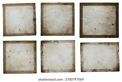 Vintage alte Bilderrahmen-Kollektion, gealtertes Retro-Fotografie-Papierset, farbiger Textur-Hintergrund