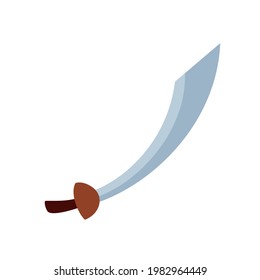 白い背景に古い海賊の剣と曲がった刃 平らなベクターイラスト 古代の武士や海賊の鋭い鉄刀 のベクター画像素材 ロイヤリティフリー Shutterstock