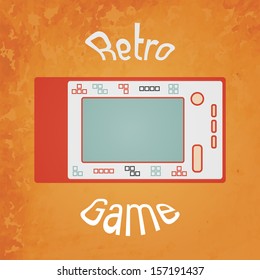 Vintage Old Red Gamepad - Tetris on White Background