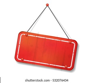 Vintage old red sign with text space Vector Illustration