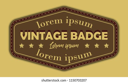 Vintage old retro leather with an embossed badge. Vector labels.