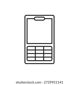 Telefone celular antigo da velha escola com contorno de botões