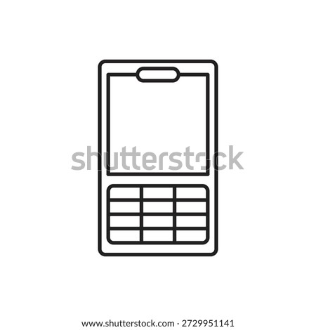 Vintage old school cellular phone with buttons outline