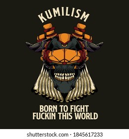 Vintage Old School Cyber Skull Head with Bone and Machine T-shirt Vector Design Illustration