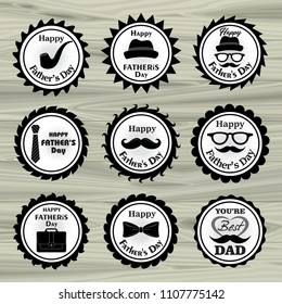 Vintage old school father’s day badges