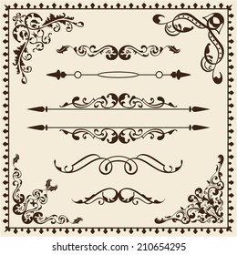 Vintage old set on beige